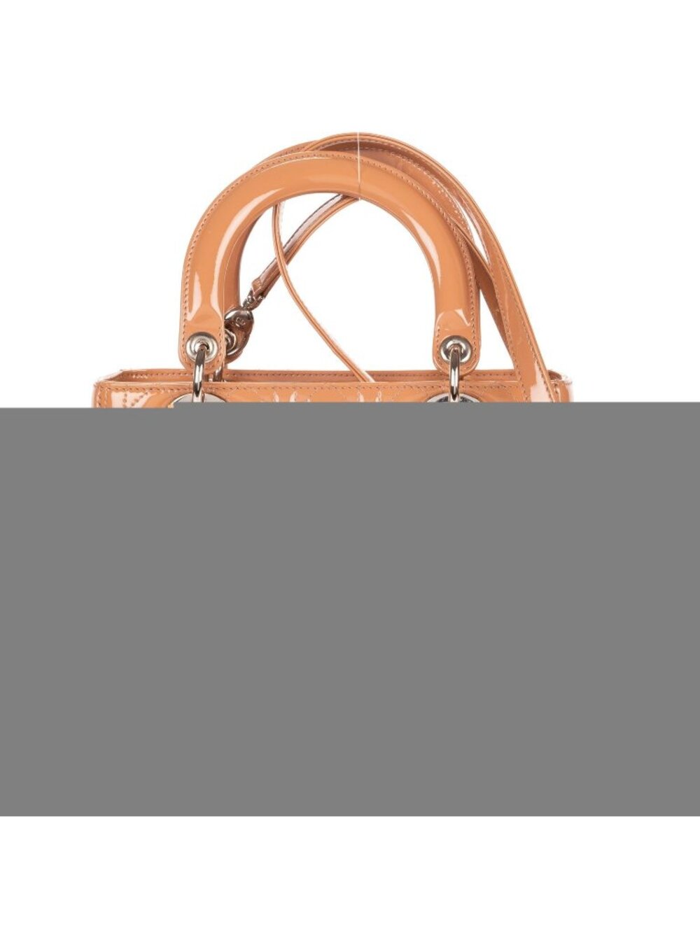 Dior Medium Lady Dior Zip Light Brown Cannage Patent Leather Handbag
